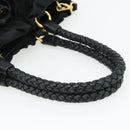 PRADA Hand Bag Nylon 2way Black Gold Auth ka4261-7