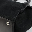 Salvatore Ferragamo Gancini Bag Canvas Leather 2way Black Silver Auth ka4262A-12