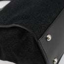 Salvatore Ferragamo Gancini Bag Canvas Leather 2way Black Silver Auth ka4262A-13