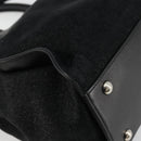 Salvatore Ferragamo Gancini Bag Canvas Leather 2way Black Silver Auth ka4262A-15