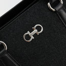 Salvatore Ferragamo Gancini Bag Canvas Leather 2way Black Silver Auth ka4262A-16