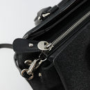 Salvatore Ferragamo Gancini Bag Canvas Leather 2way Black Silver Auth ka4262A-17