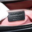 Salvatore Ferragamo Gancini Bag Canvas Leather 2way Black Silver Auth ka4262A-25