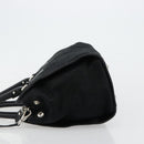 Salvatore Ferragamo Gancini Bag Canvas Leather 2way Black Silver Auth ka4262A-5