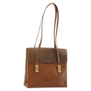 LOEWE Velazquez Shoulder Bag Leather Brown Gold Auth ka4263-1