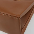 LOEWE Velazquez Shoulder Bag Leather Brown Gold Auth ka4263-14