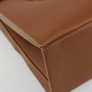 LOEWE Velazquez Shoulder Bag Leather Brown Gold Auth ka4263-15