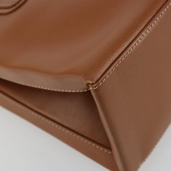 LOEWE Velazquez Shoulder Bag Leather Brown Gold Auth ka4263