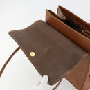 LOEWE Velazquez Shoulder Bag Leather Brown Gold Auth ka4263-10
