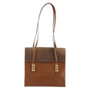 LOEWE Velazquez Shoulder Bag Leather Brown Gold Auth ka4263-13