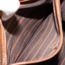 LOEWE Velazquez Shoulder Bag Leather Brown Gold Auth ka4263-23