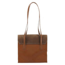 LOEWE Velazquez Shoulder Bag Leather Brown Gold Auth ka4263-2