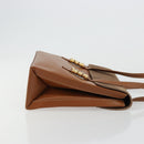 LOEWE Velazquez Shoulder Bag Leather Brown Gold Auth ka4263-3