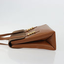 LOEWE Velazquez Shoulder Bag Leather Brown Gold Auth ka4263-4