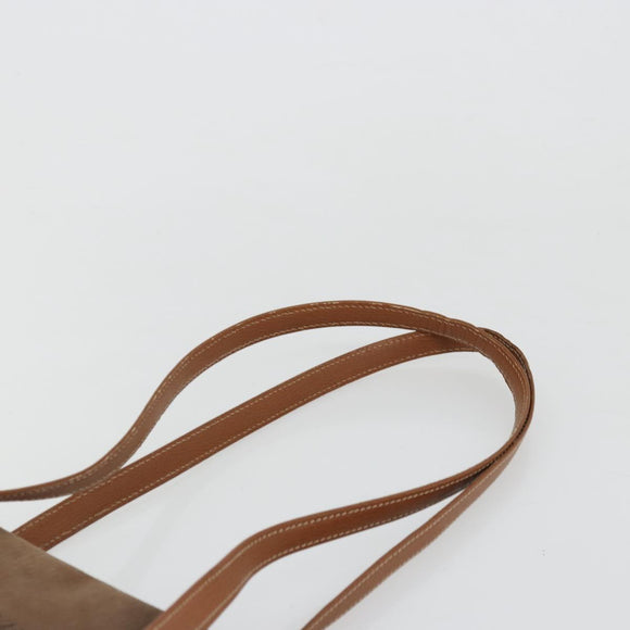 LOEWE Velazquez Shoulder Bag Leather Brown Gold Auth ka4263