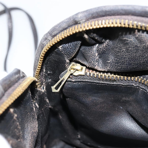 BOTTEGA VENETA INTRECCIATO Shoulder Bag Leather Black Auth ka4265A