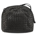 BOTTEGA VENETA INTRECCIATO Shoulder Bag Leather Black Auth ka4265A-3