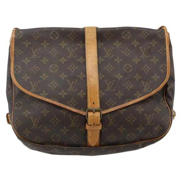 LOUIS VUITTON Monogram Saumur 35 Shoulder Bag M42254 LV Auth ka4266