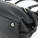 Salvatore Ferragamo Gancini Shoulder Bag Leather Black Silver Auth ka4272A-10