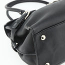 Salvatore Ferragamo Gancini Shoulder Bag Leather Black Silver Auth ka4272A-11