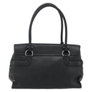 Salvatore Ferragamo Gancini Shoulder Bag Leather Black Silver Auth ka4272A-3