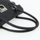 Salvatore Ferragamo Gancini Shoulder Bag Leather Black Silver Auth ka4272A-7