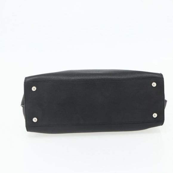 Salvatore Ferragamo Gancini Shoulder Bag Leather Black Silver Auth ka4272A