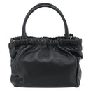 Salvatore Ferragamo Vala Hand Bag Leather 2way Black Gold Auth ka4273A-3