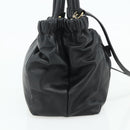 Salvatore Ferragamo Vala Hand Bag Leather 2way Black Gold Auth ka4273A-4