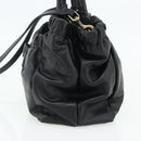 Salvatore Ferragamo Vala Hand Bag Leather 2way Black Gold Auth ka4273A-5