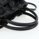 Salvatore Ferragamo Vala Hand Bag Leather 2way Black Gold Auth ka4273A-7