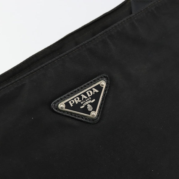 PRADA Shoulder Bag Nylon Black Silver Auth ka4274