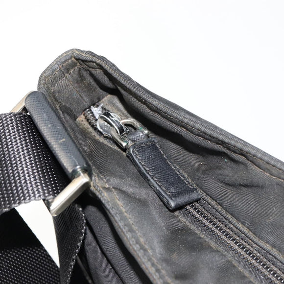 PRADA Shoulder Bag Nylon Black Silver Auth ka4274