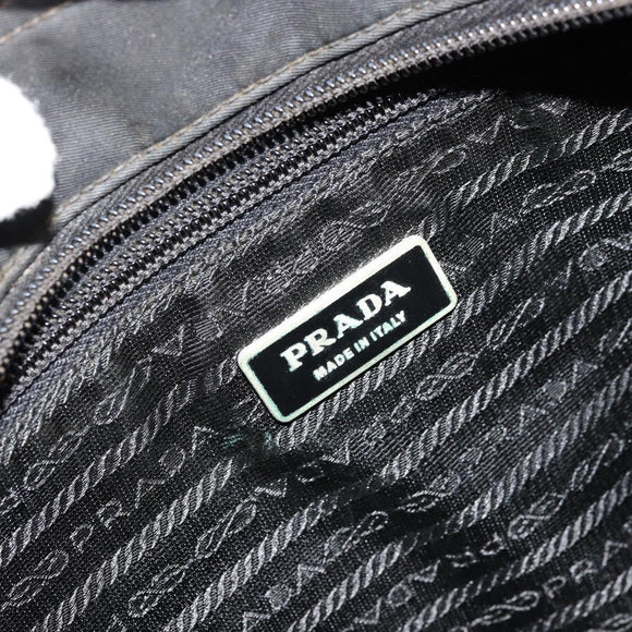 PRADA Shoulder Bag Nylon Black Silver Auth ka4274