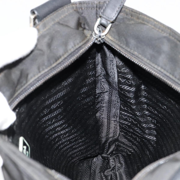 PRADA Shoulder Bag Nylon Black Silver Auth ka4274