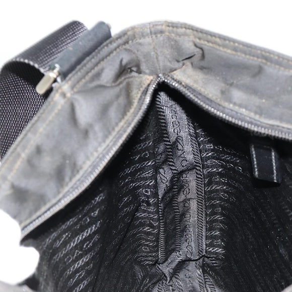 PRADA Shoulder Bag Nylon Black Silver Auth ka4274