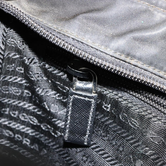 PRADA Shoulder Bag Nylon Black Silver Auth ka4274