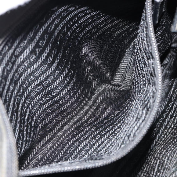 PRADA Shoulder Bag Nylon Black Silver Auth ka4274