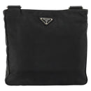 PRADA Shoulder Bag Nylon Black Silver Auth ka4274-3