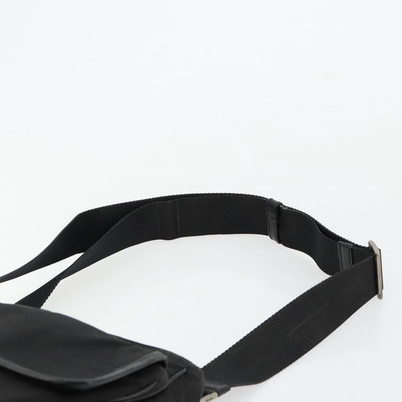 PRADA Shoulder Bag Nylon Black Silver Auth ka4274