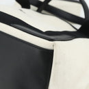 BALENCIAGA Navy Cabas S Bag Canvas Leather White Silver 339933 Auth ka4276A-9