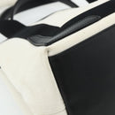 BALENCIAGA Navy Cabas S Bag Canvas Leather White Silver 339933 Auth ka4276A-14