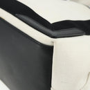 BALENCIAGA Navy Cabas S Bag Canvas Leather White Silver 339933 Auth ka4276A-15