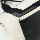 BALENCIAGA Navy Cabas S Bag Canvas Leather White Silver 339933 Auth ka4276A-16