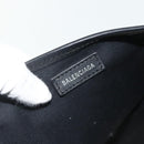 BALENCIAGA Navy Cabas S Bag Canvas Leather White Silver 339933 Auth ka4276A-10