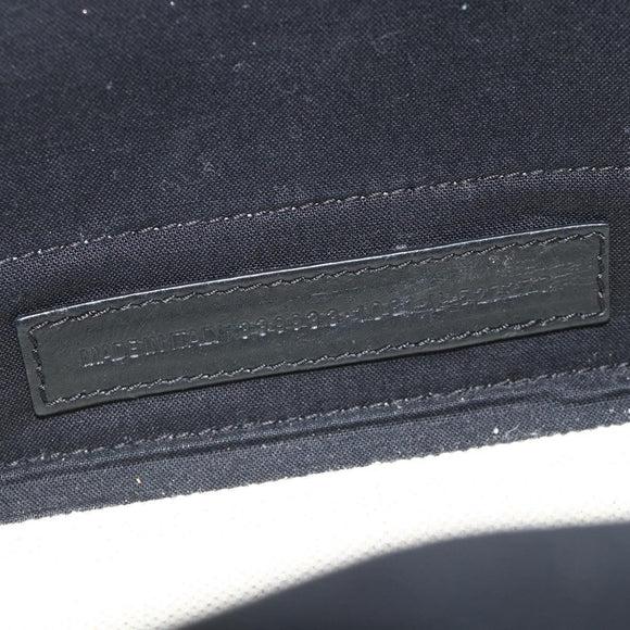 BALENCIAGA Navy Cabas S Bag Canvas Leather White Silver 339933 Auth ka4276A