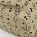 MCM Vicetos Logogram Backpack PVC Beige Gold Auth ka4282-15