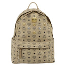 MCM Vicetos Logogram Backpack PVC Beige Gold Auth ka4282-13