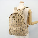 MCM Vicetos Logogram Backpack PVC Beige Gold Auth ka4282-25