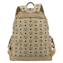 MCM Vicetos Logogram Backpack PVC Beige Gold Auth ka4282-2